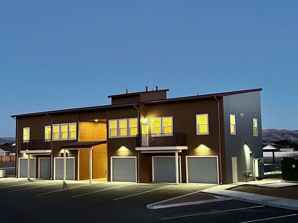 Residence 1861 — twilight exterior with garage