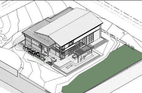 Recreation barn axonometric view