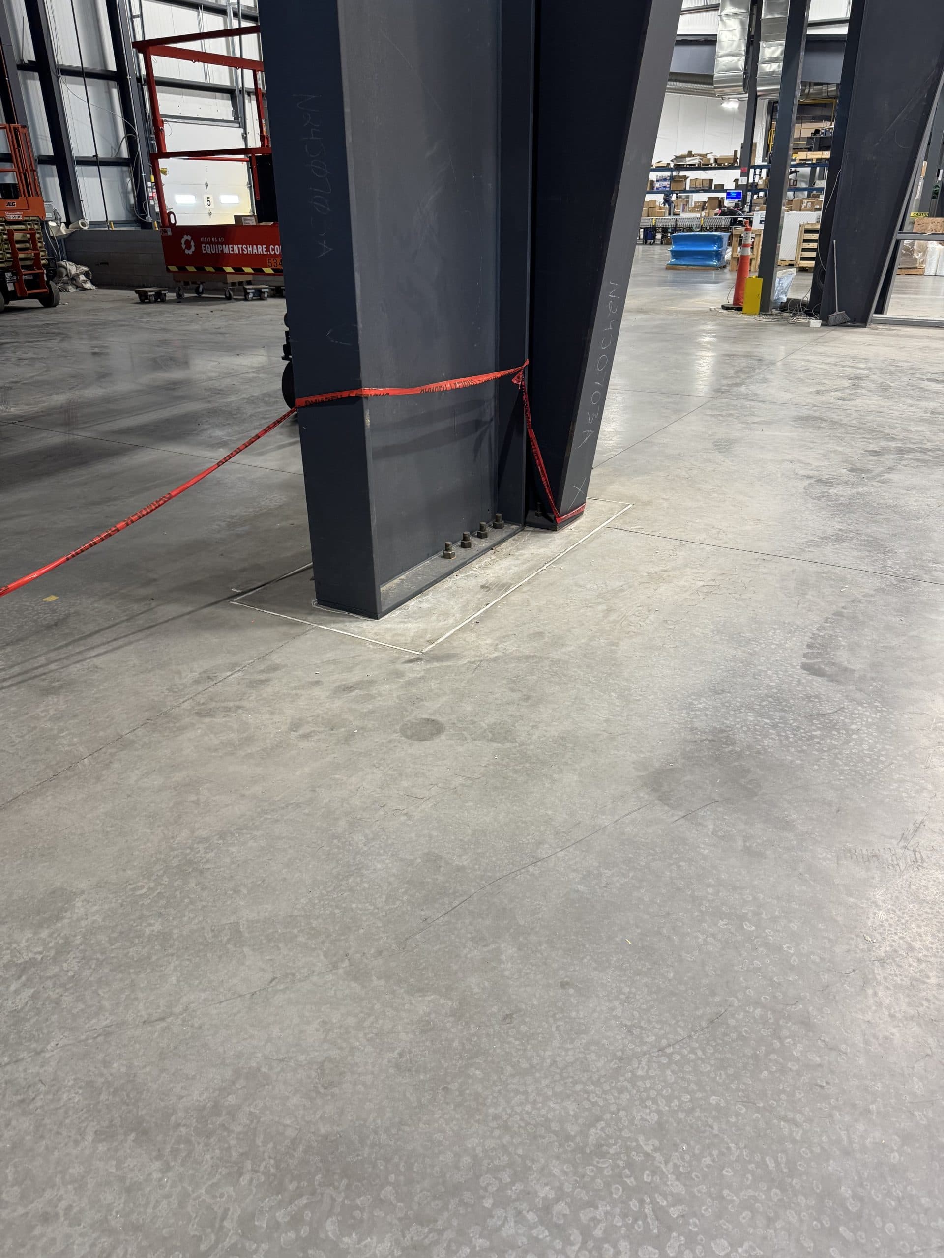 Base plate anchor installation with ICC-ES evaluated anchors per ACI 318